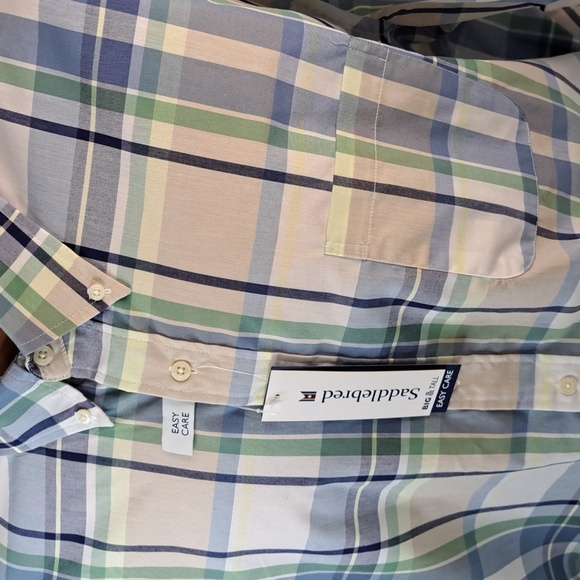 Saddlebred Men's Big & Tall Plaid Button Down Shirt 3X Easy Care - Picture 2 of 8